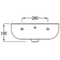 SanCeram Marden 520 semi-recessed vaity basin with two tap holes