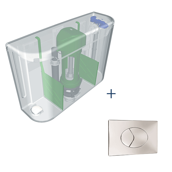 Dual Flush Concealed Cistern with Oyster Push Button – The Sanitaryware Company