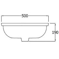 SanCeram Shenley 500 counter top vanity basin with two tap holes