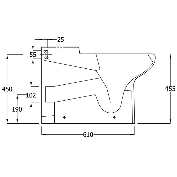 Chartham Rimless Back to Wall 750 Projection Toilet Pan - CHWC106