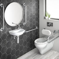 SanCeram Wall Hung Doc M WC Pack LH in Stainless Steel - The Sanitaryware Company