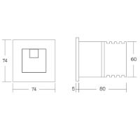 Thomas Dudley Miniflo concealed cistern with square button – technical drawing, The Sanitaryware Company