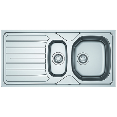 Sirius Reversible 1.5 Bowl Inset Sink – Stainless Steel Kitchen Sink – 1 Tap Hole for Mixer Tap