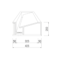 T6 Contemporary Solid Surface Wash Trough without Tap Deck - Technical Drawing