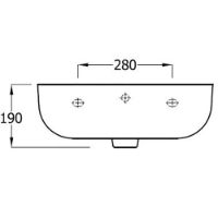 SanCeram Marden 520 semi-recessed vanity basin with two tap holes