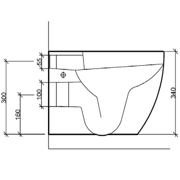 SanCeram Marden Wall Hung Toilet Pan - MDWC101 - Washroom sanitary ware