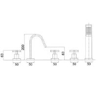 SanCeram Langley 5 hole bath / shower mixer tap