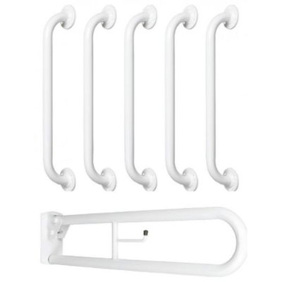 SanCeram white Doc M grab rail set - The Sanitaryware Company 