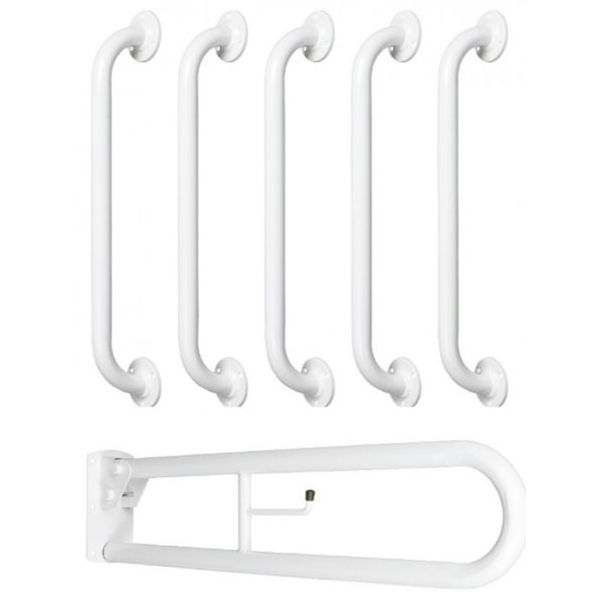 SanCeram white Doc M grab rail set - The Sanitaryware Company 