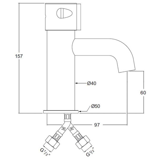 SanCeram basin mounted self closing mixer