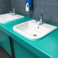 Shenley 500 central tap hole countertop basin at Hopwood Hall College