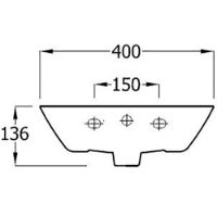 Langley 400 Wall Hung CTH Basin - LLWB101