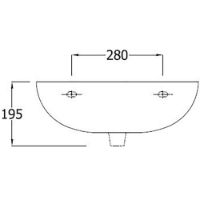 SanCeram Chartham 500 wash basin with right hand taphole