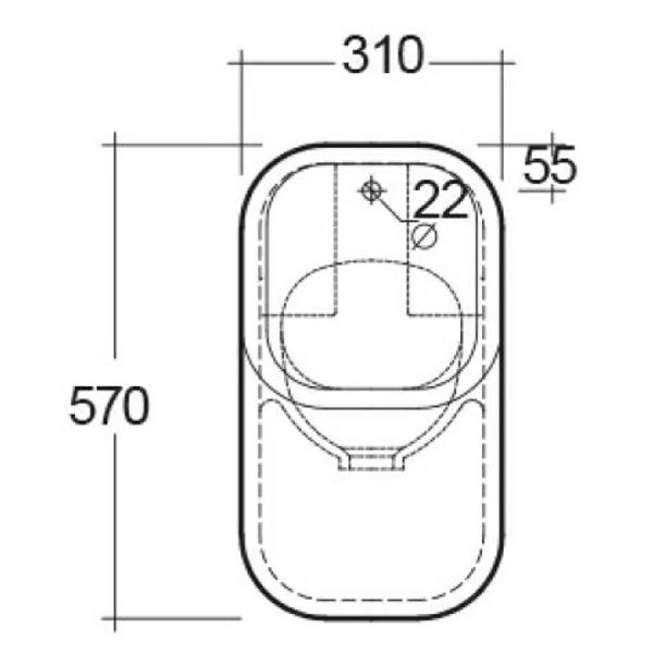 SanCeram Marden concealed trap urinal