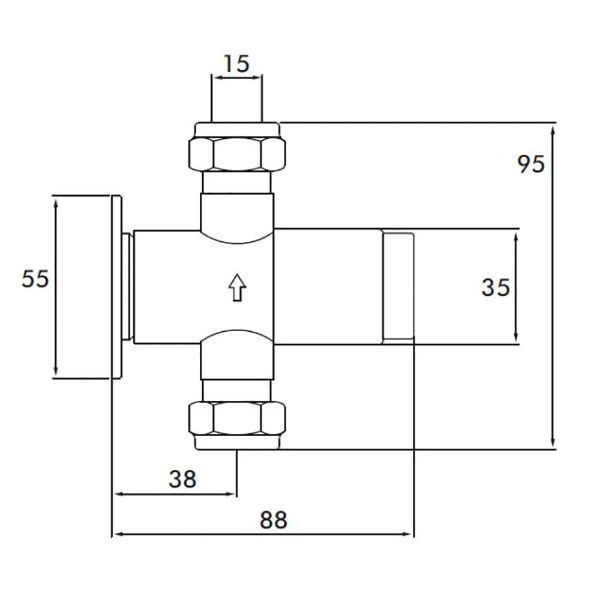 SanCeram self closing exposed shower valve