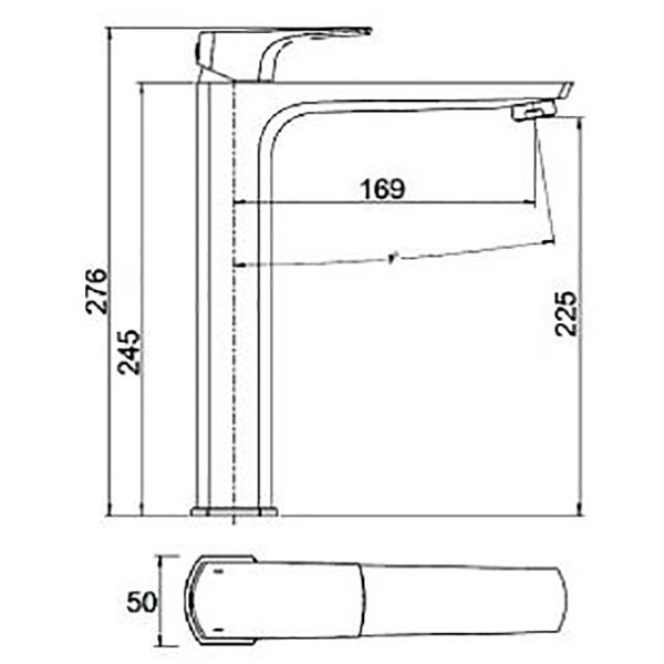 SanCeram Marden tall mono basin mixer tap