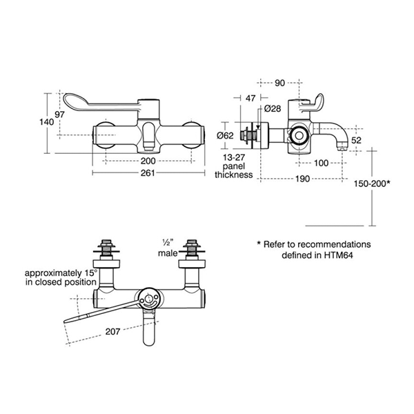 Markwik 21+ Healthcare Lever Tap – Removable Short Spout