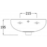 SanCeram Chartham 450 2TH modern wall hung wash basin