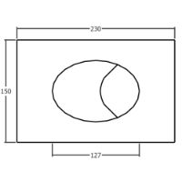 Dudley Miniflo concealed cistern: technical drawing of Oyster Push Button, The Sanitaryware Company