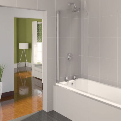 SanCeram radius 850mm bath screen