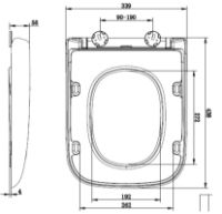 Marden Soft Close Toilet Seat & Cover – MDWC105 Dimensions, Technical Drawing