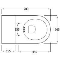 Chartham Rimless Back to Wall 700 Projection Toilet Pan - CHWC105