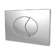 Dual Flush Oyster Pneumatic Chrome Push Plate, The Sanitaryware Company