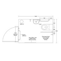 SanCeram Back To Wall WC Doc M Pack - Technical Drawing