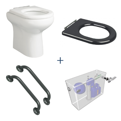 SanCeram Ambulant WC Pack - Dark Grey