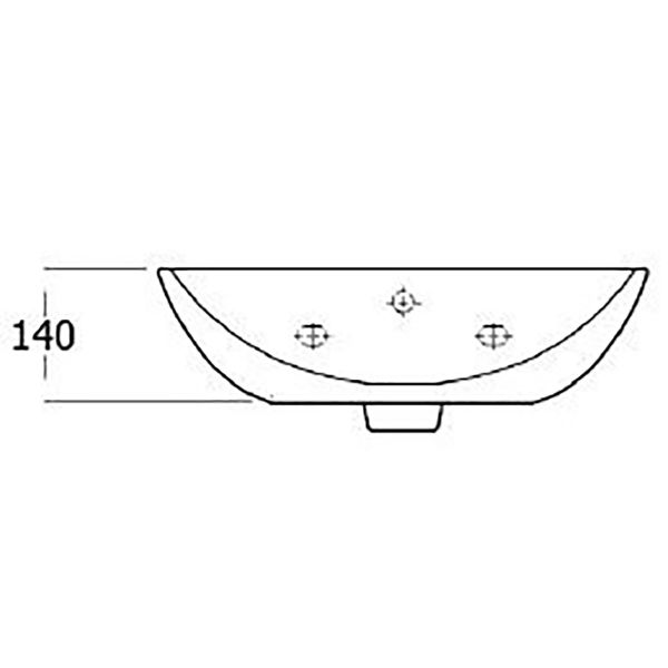 SanCeram Langley 500 semi-recessed vanity basin