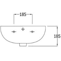 SanCeram Chartham 450 right hand wall hung wash basin