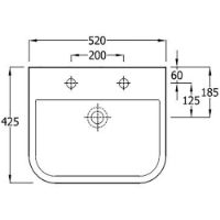 SanCeram Marden 520 semi-recessed vaity basin with two tap holes