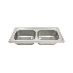 SanCeram Healthcare Stainless Steel Double Sink - The Sanitaryware Company