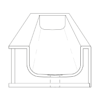 T3S Slim Flat Bottom Thermoformed Solid Surface Wash Trough with Tap Deck