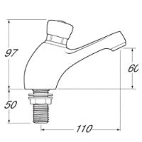 Deva Self Closing Basin Pillar Taps - NCT001