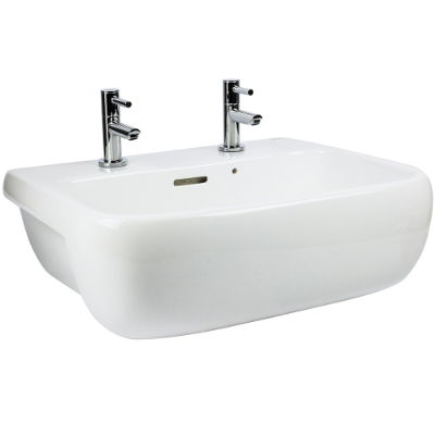 SanCeram Marden 520 semi-recessed vaity basin with two tap holes