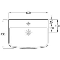 SanCeram Langley 600 wall hung wash basin