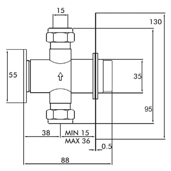 SanCeram self closing concealed shower valve