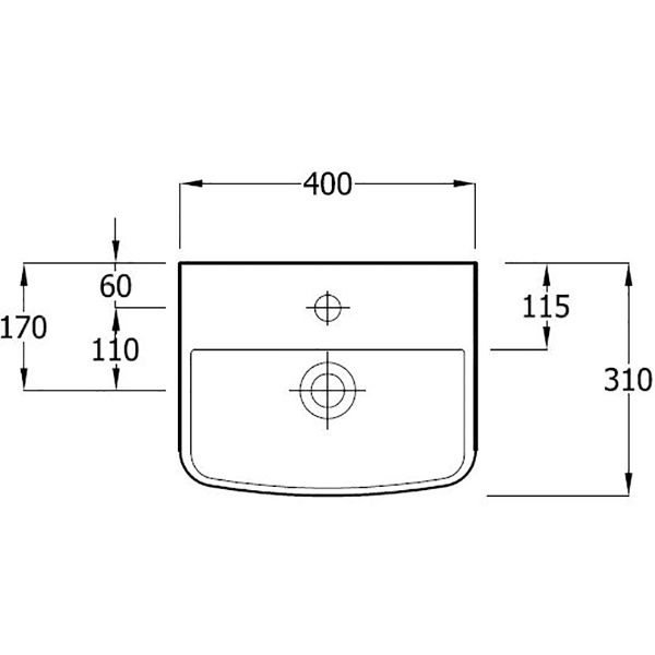 Langley 400 Wall Hung CTH Basin - LLWB101