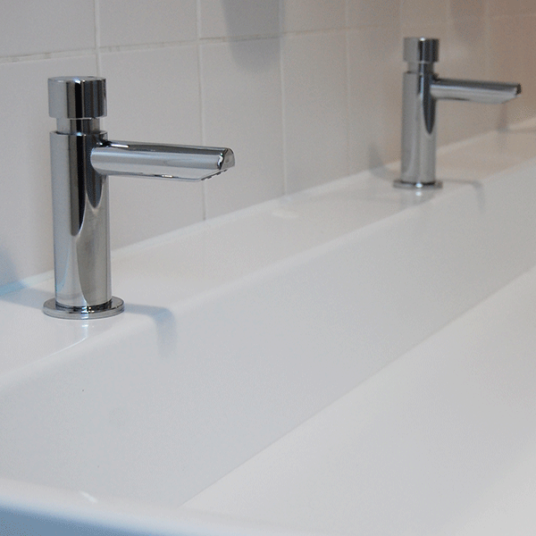 SanCeram Basin Mounted Self-closing Tap at West Witney Primary School