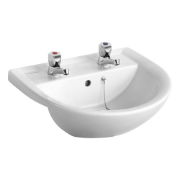 Armitage Shanks Sandringham 21 500 Semi-recessed Basin 2TH - The Sanitaryware Company