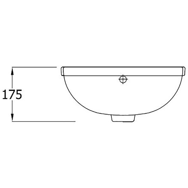 SanCeram Shenley 400 semi-recessed vanity basin with two tap holes