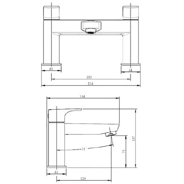 SanCeram Marden deck mounted bath filler tap